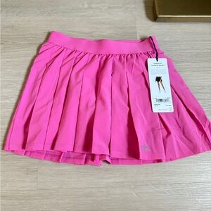 NWT ALO Yoga Varsity Pink Pleated Skater Mini Skirt